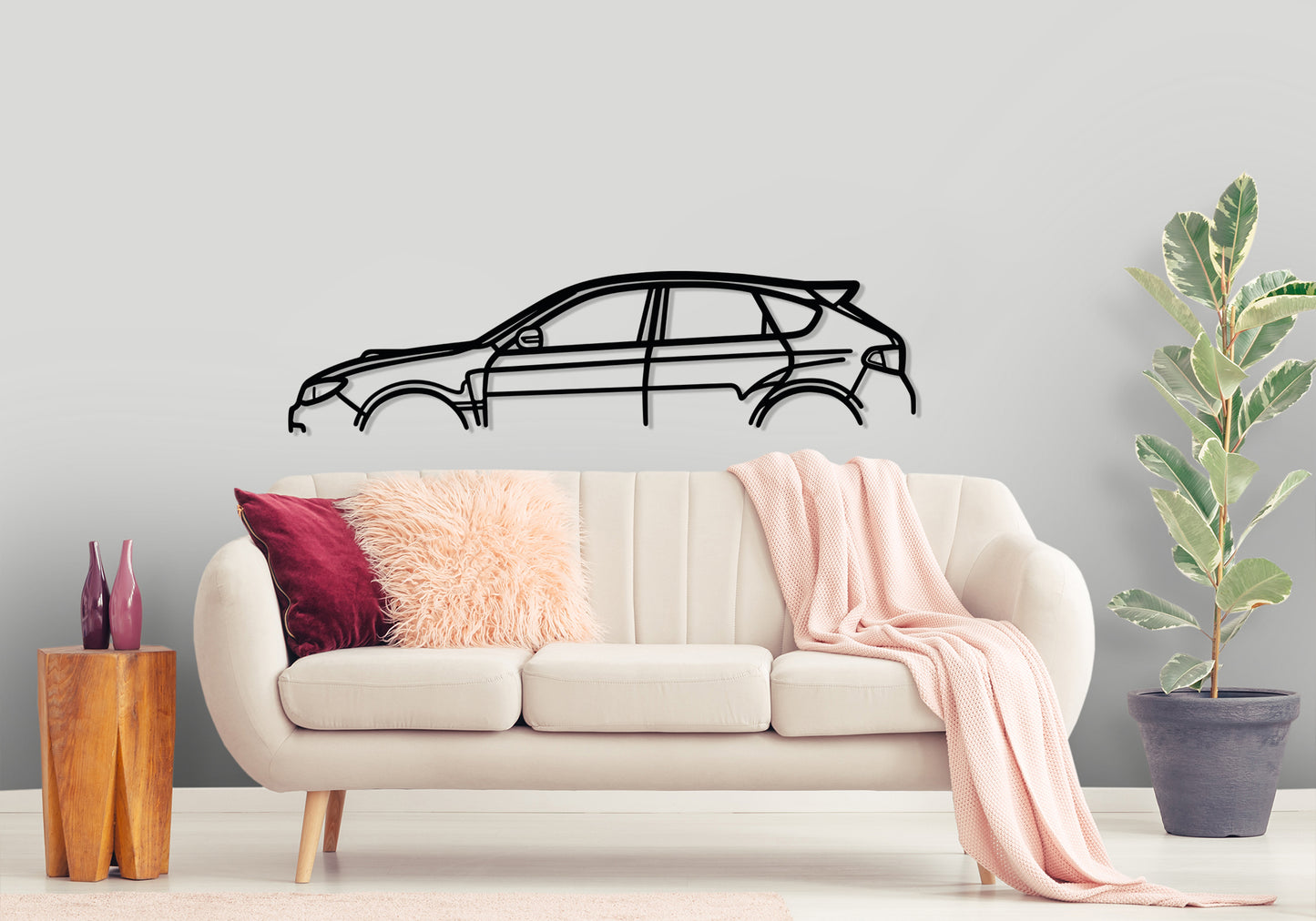 Impreza WRX STI GR Classic Silhouette Metal Wall Art