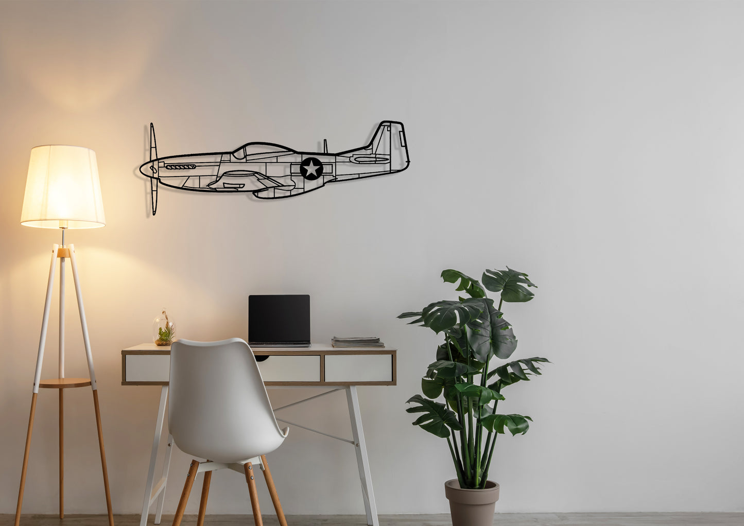 P-51-Mustang Silhouette Metal Wall Art