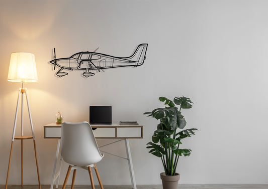 SR22 Silhouette Metal Wall Art