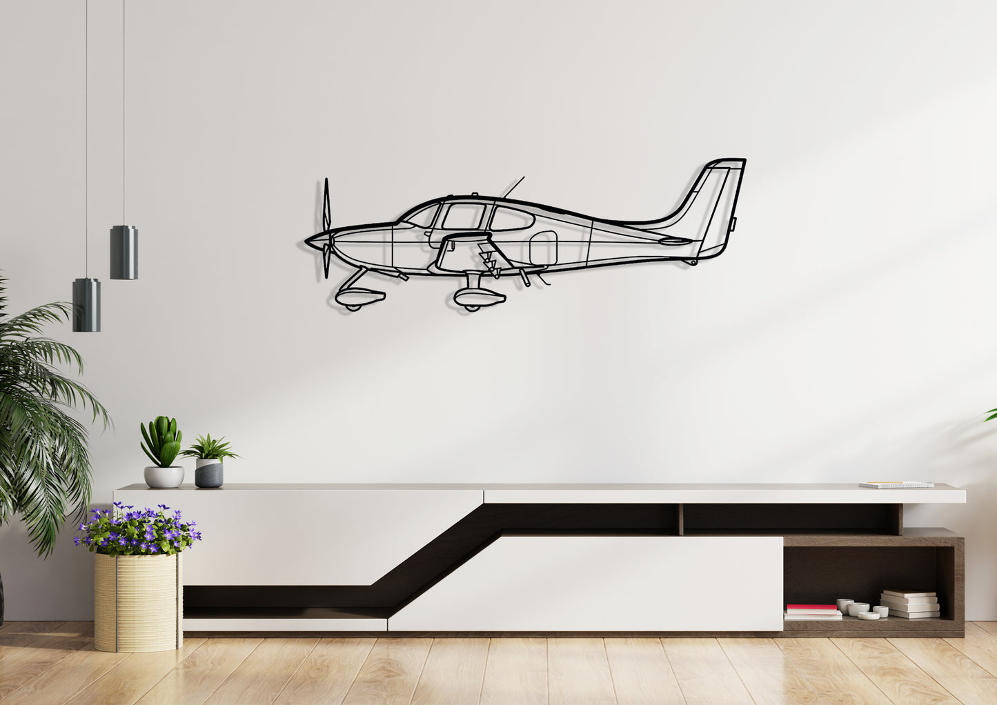 SR22 Silhouette Metal Wall Art