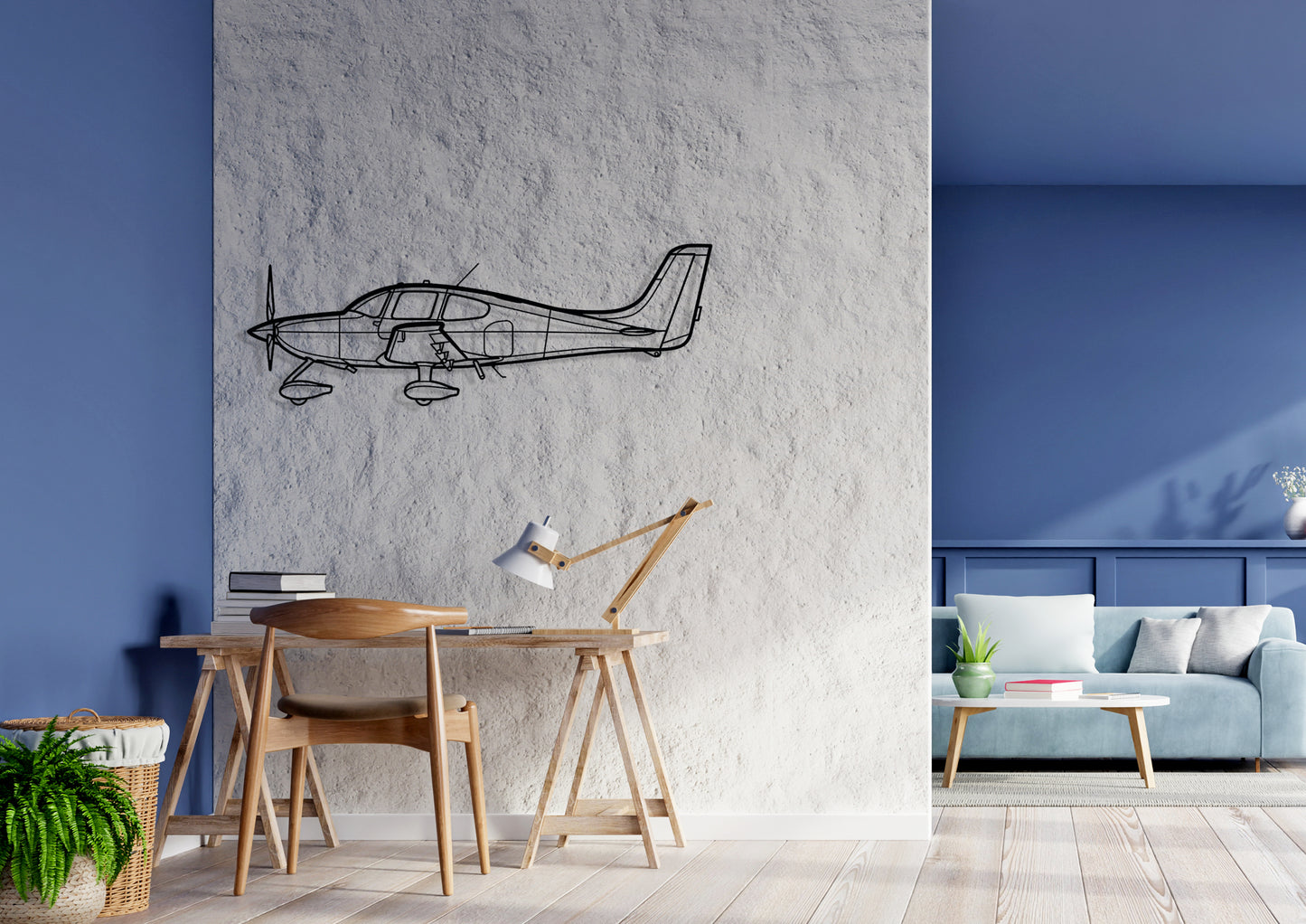 SR22 Silhouette Metal Wall Art