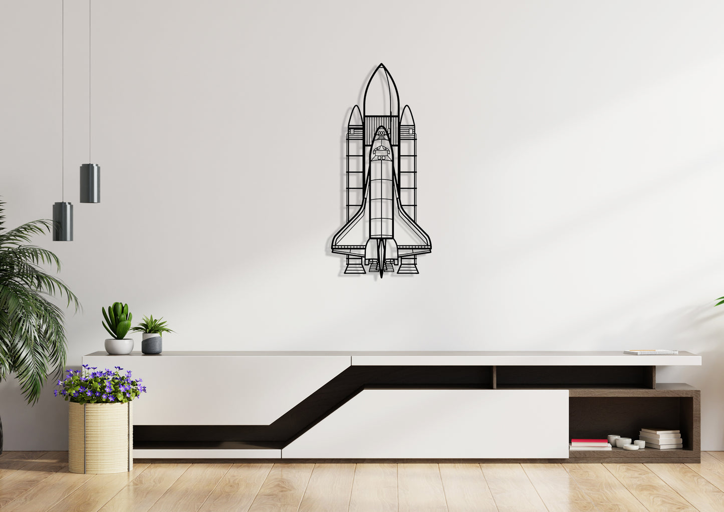 Space-System Silhouette Metal Wall Art