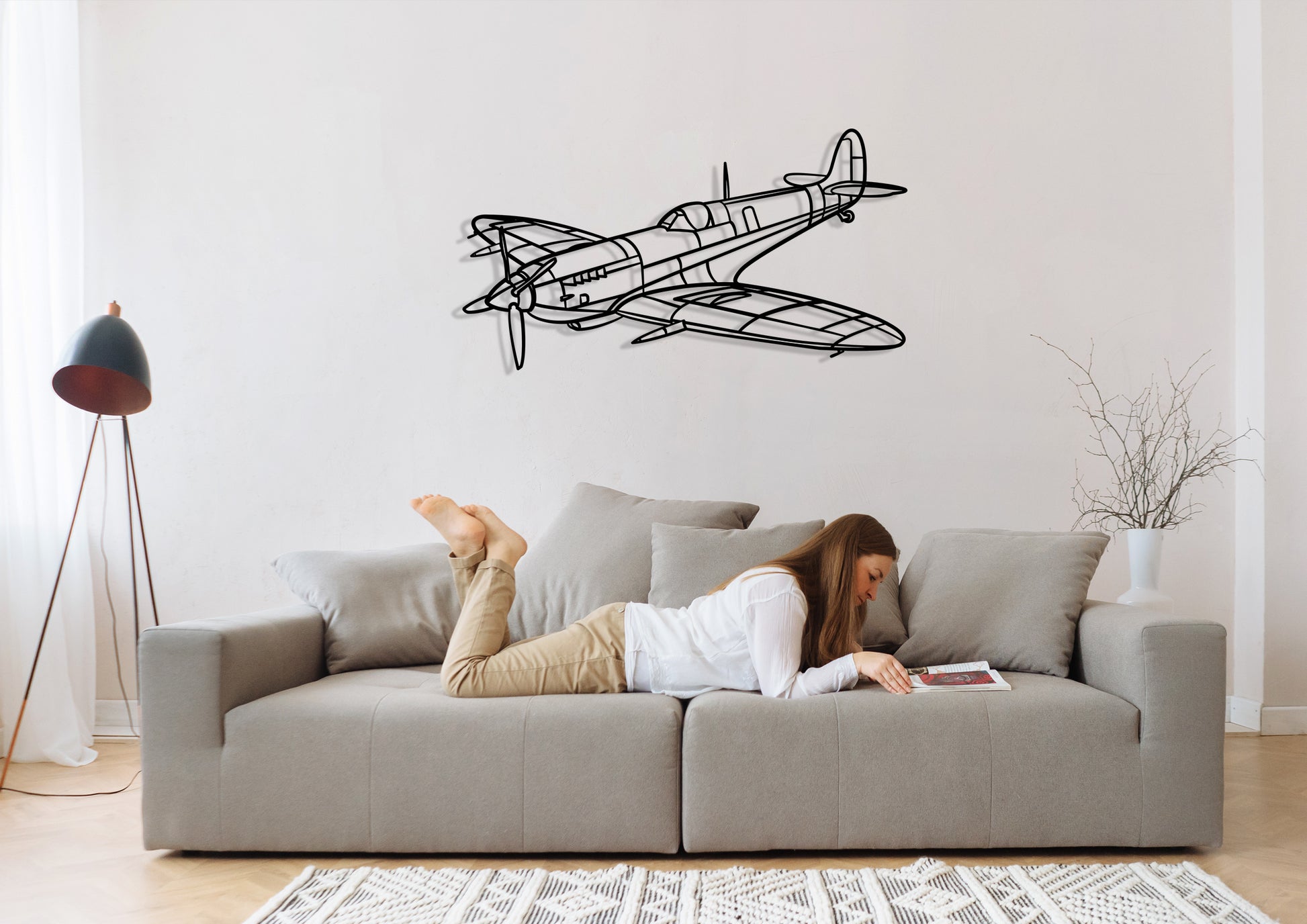 Supermarine-Spitfire-10 Silhouette Metal Wall Art