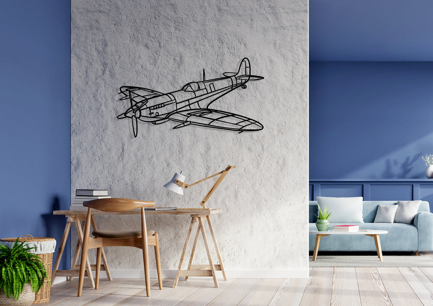 Supermarine-Spitfire-10 Silhouette Metal Wall Art