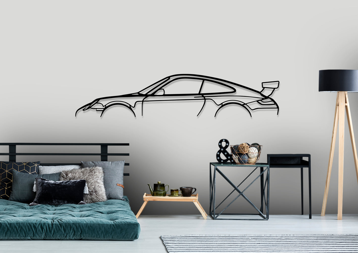 Porsche 997.1 GT3 Cup  Classic Silhouette Metal Wall Art