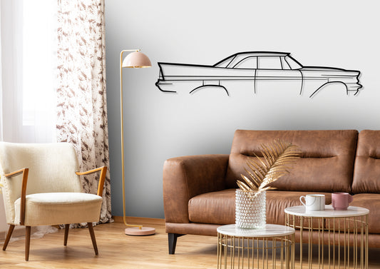 1957 Chrysler New Yorker Classic Silhouette Metal Wall Art