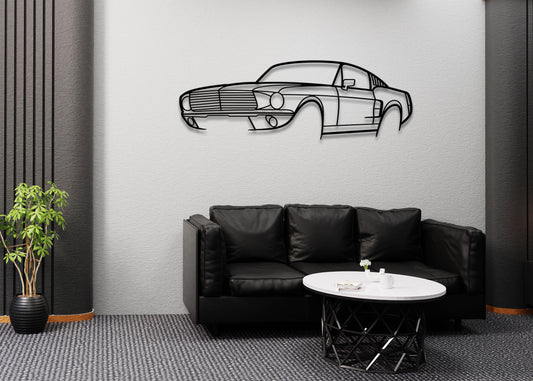 1967 Ford Mustang Front Angle Metal Wall Art