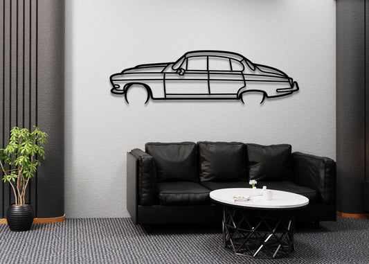 1970 Jaguar 420G Detailed Metal Wall Art