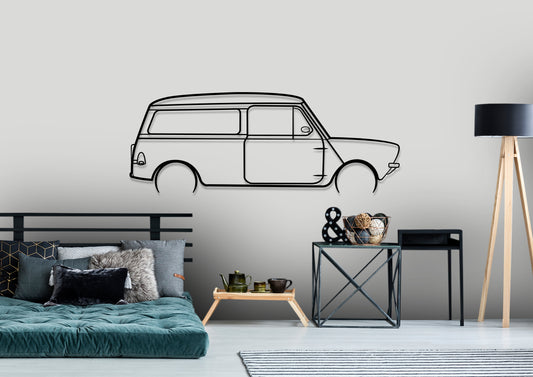 1974 Leyland Mini Clubman Detailed Silhouette Metal Wall Art