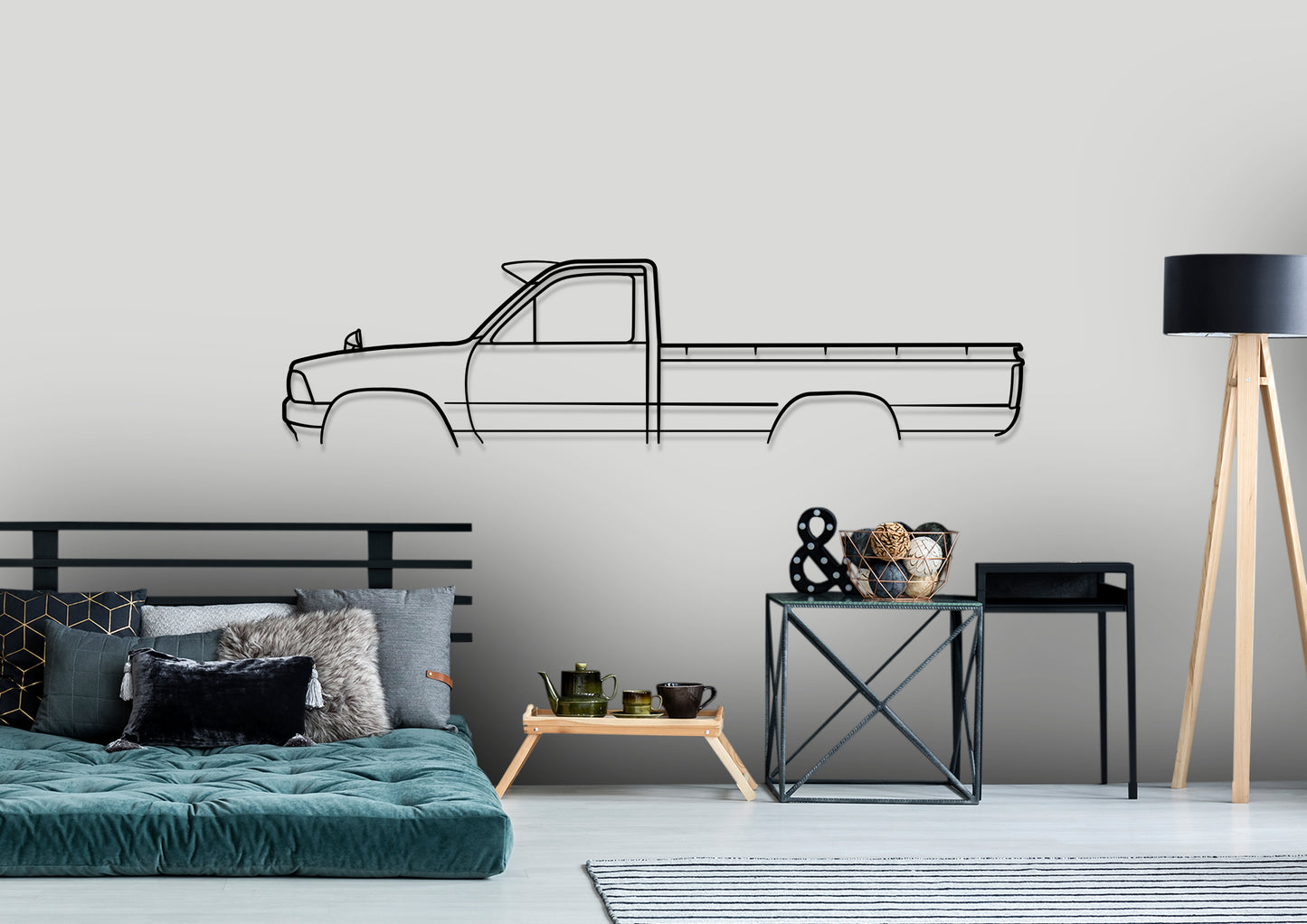 1995 Toyota Hilux 2wd Classic Silhouette Metal Wall Art