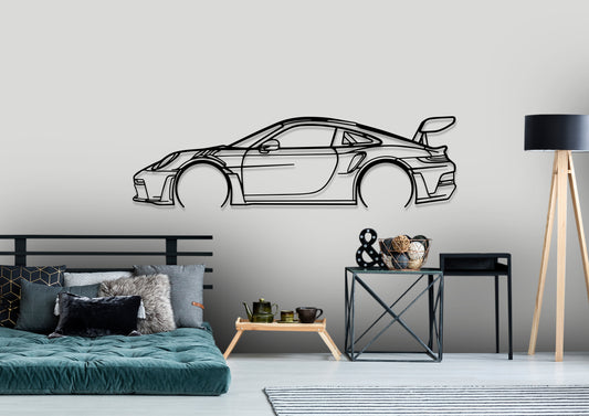 2023 911 GT3 RS Detailed Silhouette Metal Wall Art