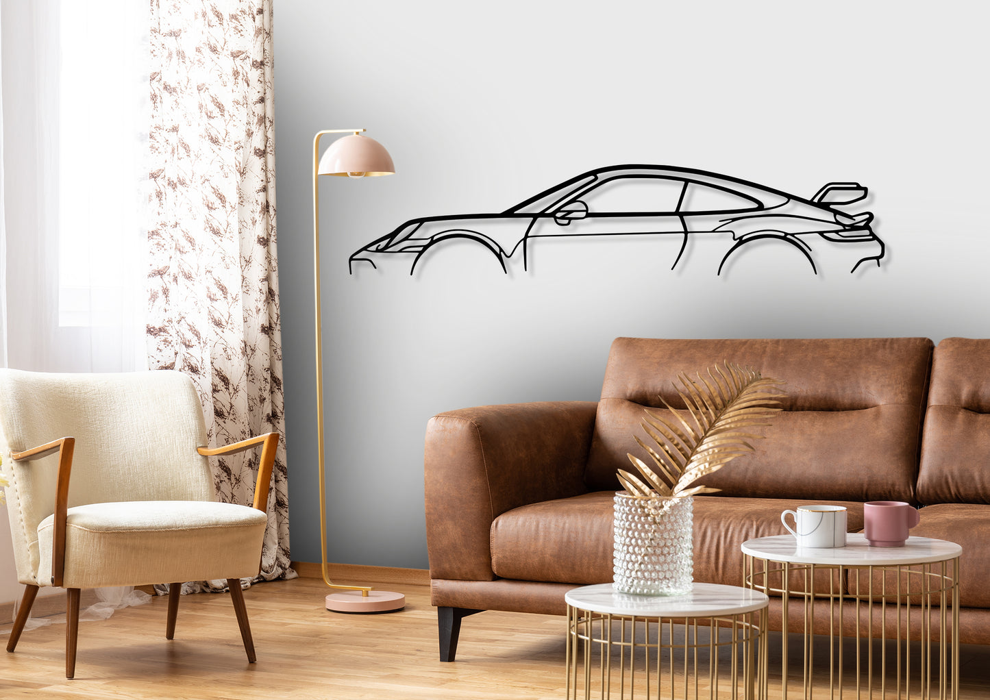 911 GT3 Model 992 Metal Classic Silhouette Wall Art