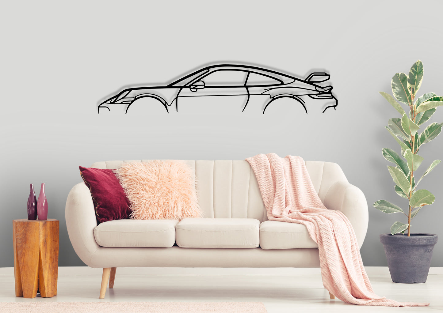 911 GT3 Model 992 Metal Classic Silhouette Wall Art