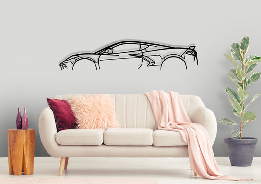 Corvette c8 Classic Silhouette Metal Wall Art