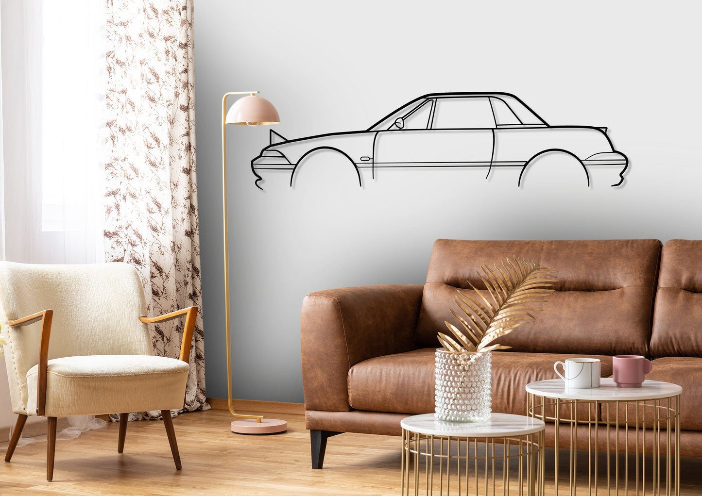 1994 Ford Capri XR2 Classic Silhouette Metal Wall Art