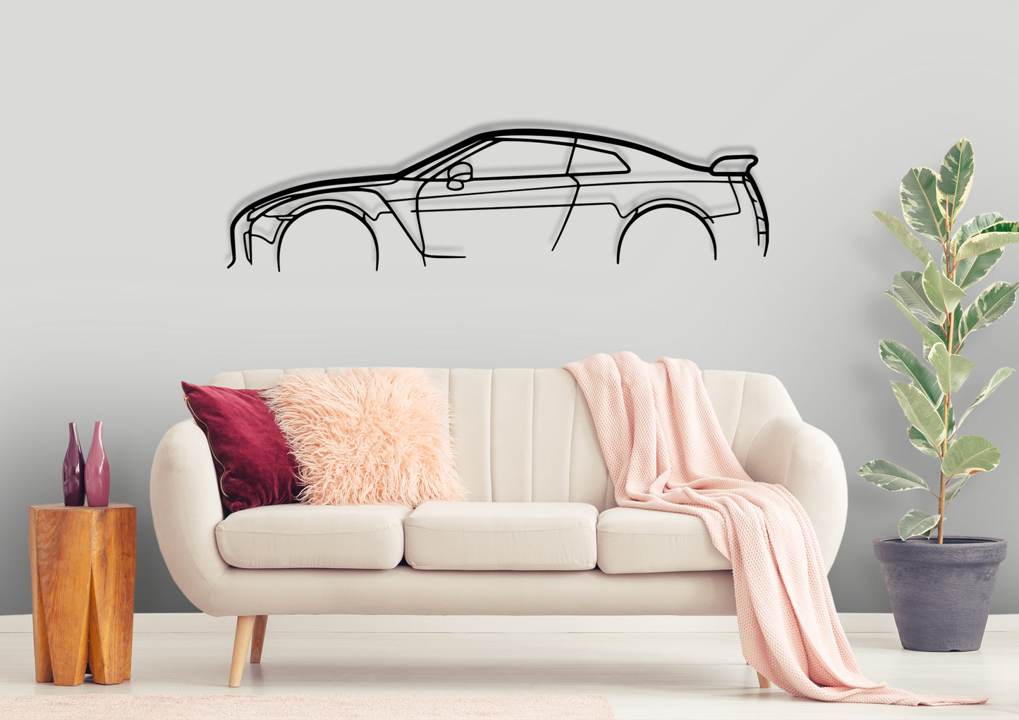 GTR R35 Classic Metal Silhouette Wall Art Active