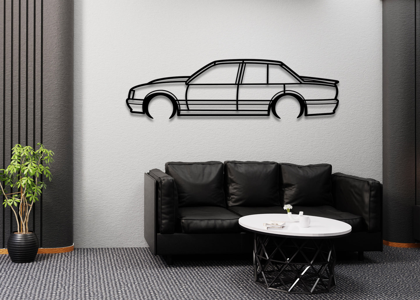 Holden Commodore Vk Calais 1985 Detailed Metal Silhuette Wall Art