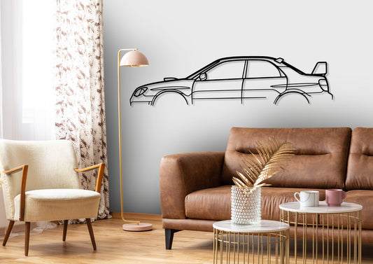 Impreza WRX STI GD Classic Silhouette Metal Wall Art