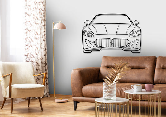 2015 Maserati GranTourismo Front Silhouette Metal Wall Art