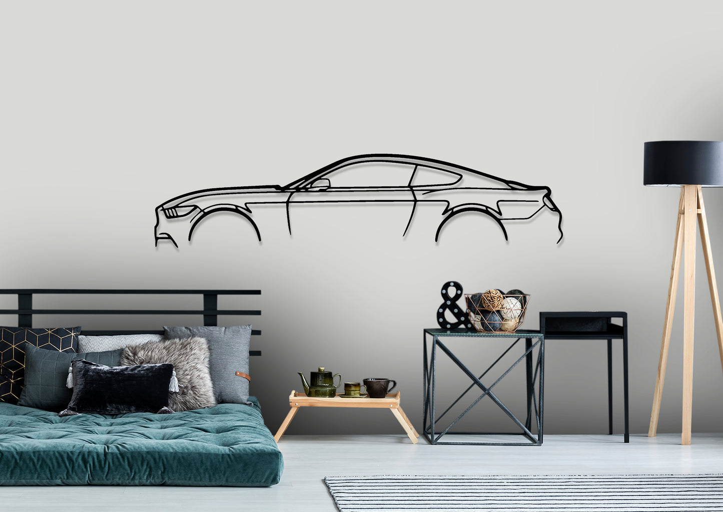 Mustang GT S550 Classic Silhouette Metal Wall Art