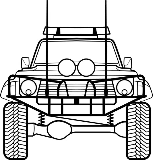 Nissan Patrol Front Silhouette Metal Wall Art