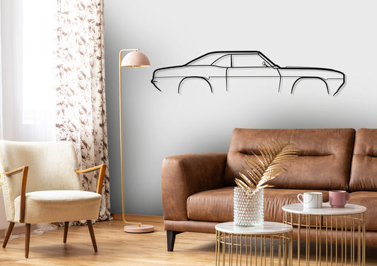 1969 Camaro RS SS Classic Silhouette Metal Wall Art