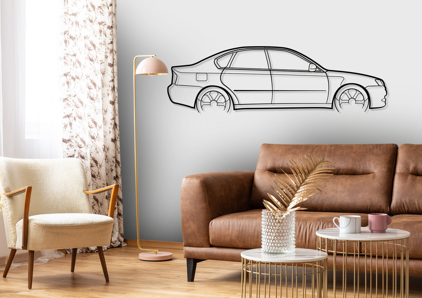 2004 Subaru Liberty B H6 Detailed Silhouette Metal Wall Art